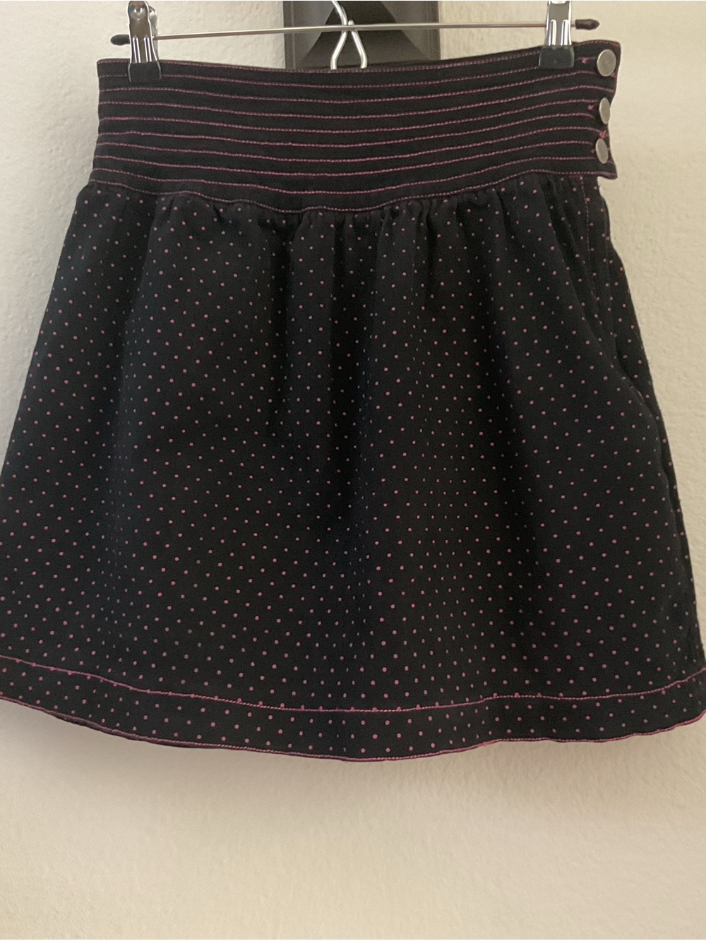Black Skirt with Pink Polka Dot Size S